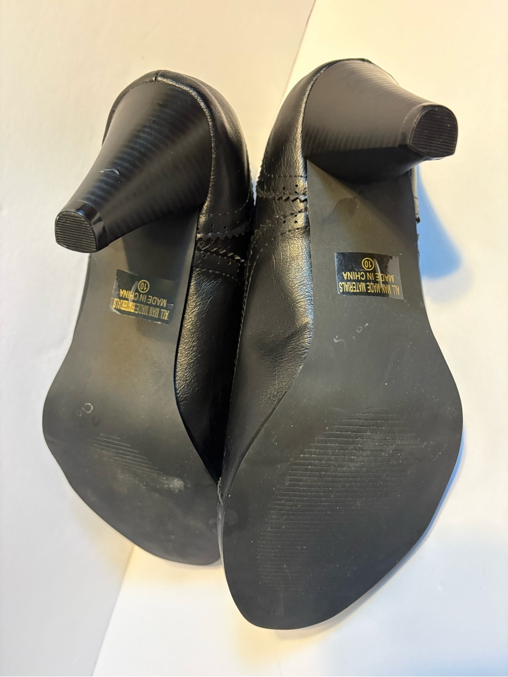 Chase + Chloe Black Vintage Wingtip Oxford Ribbon cone heels Size 10 fit smaller - Picture 7 of 15